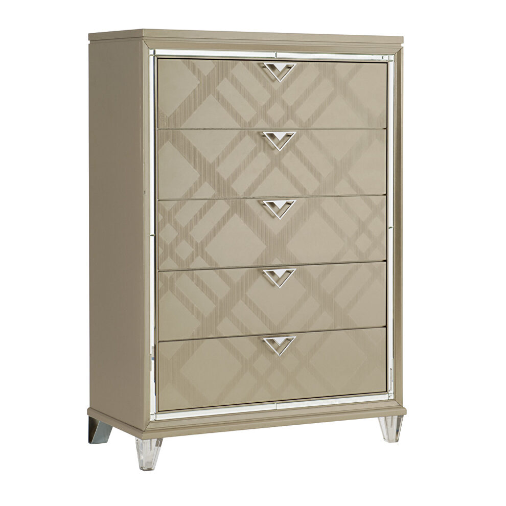 Champagne metallic finish chest by Homelegance