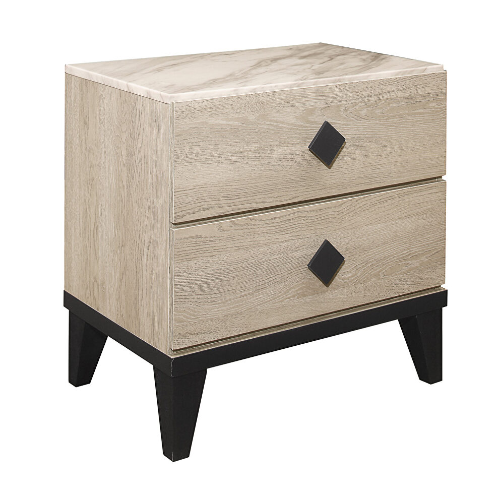 2-tone finish nightstand by Homelegance