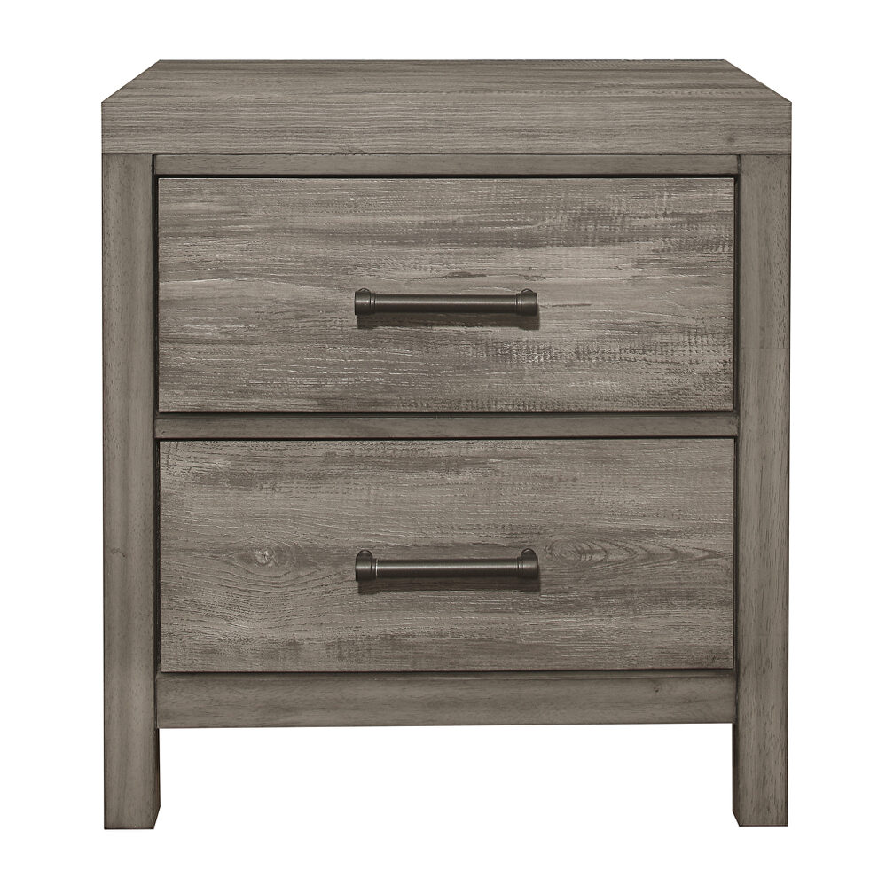 Weathered gray finish nightstand by Homelegance