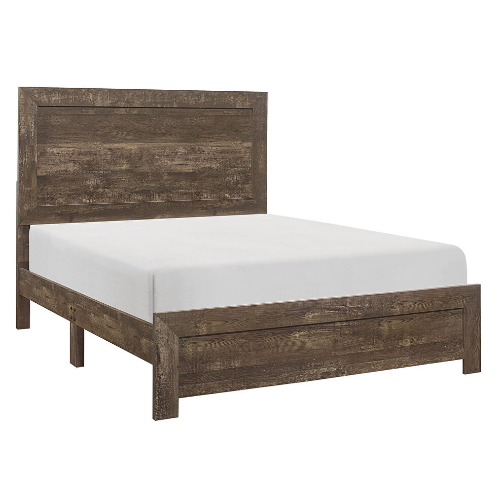 Rustic brown finish full bed by Homelegance