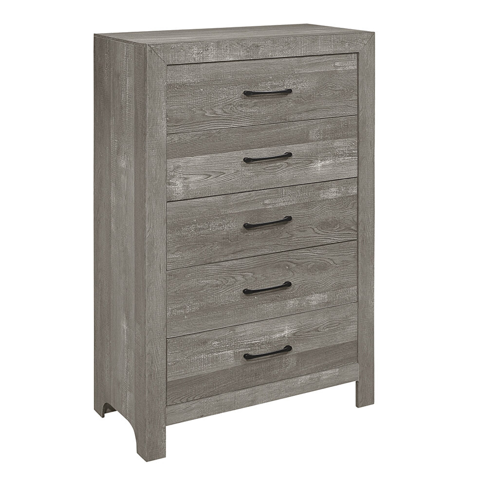 Modern lines and rustic styling gray finish chest by Homelegance