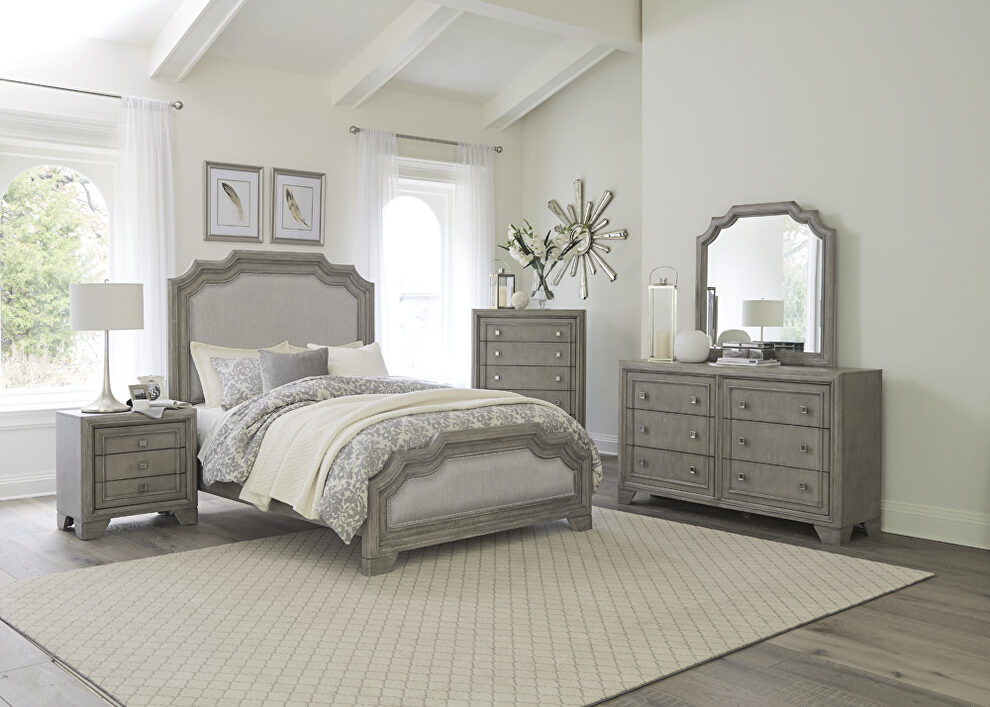 Driftwood gray finish traditional design queen bed by Homelegance