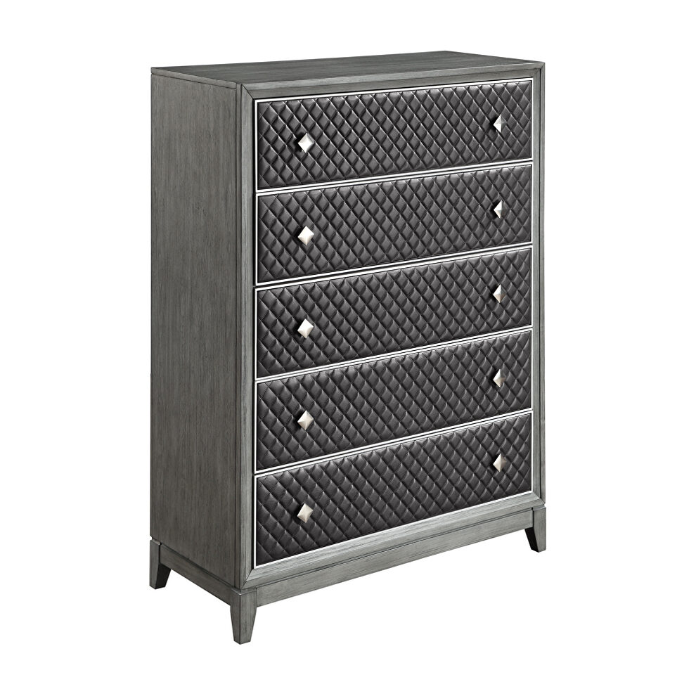 Wire-brushed gray finish chest by Homelegance
