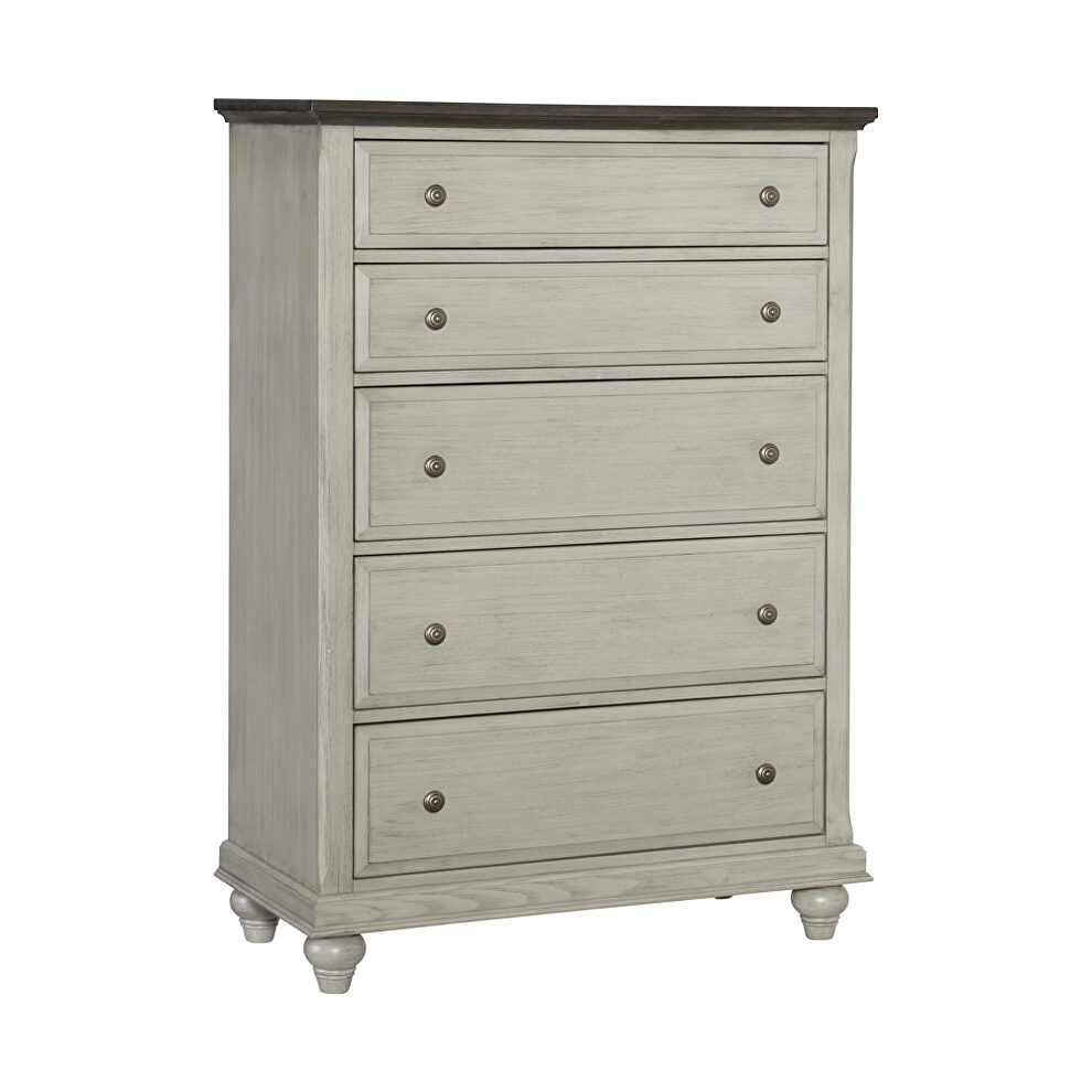Dark brown and light gray finish chest by Homelegance