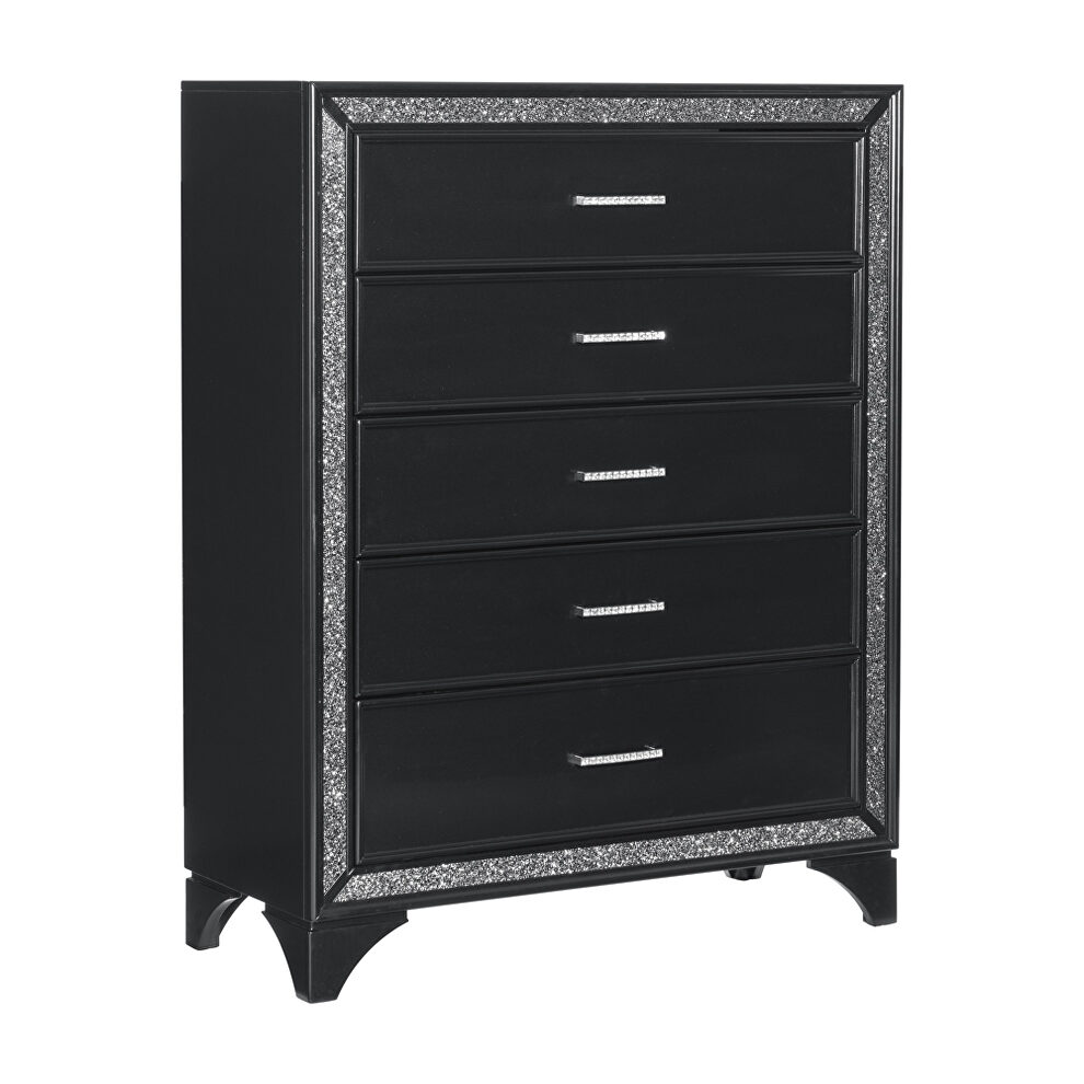 Pearl black metallic finish chest by Homelegance