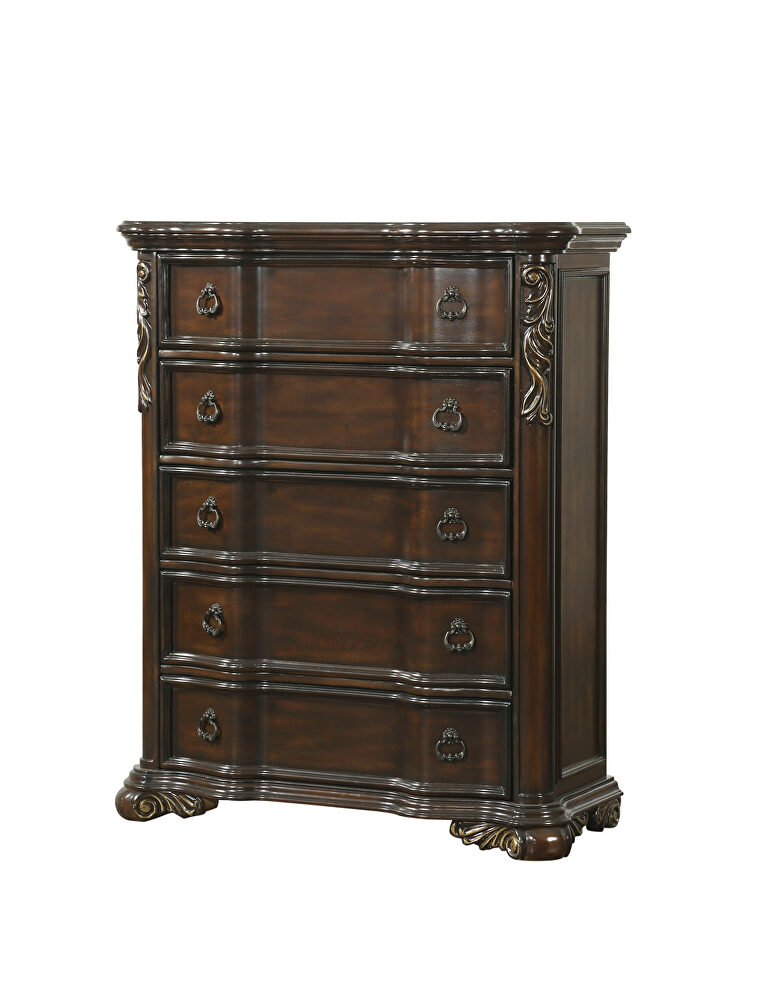 Rich cherry finish chest by Homelegance