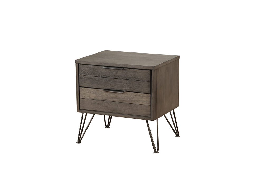 3-tone gray finish nightstand by Homelegance