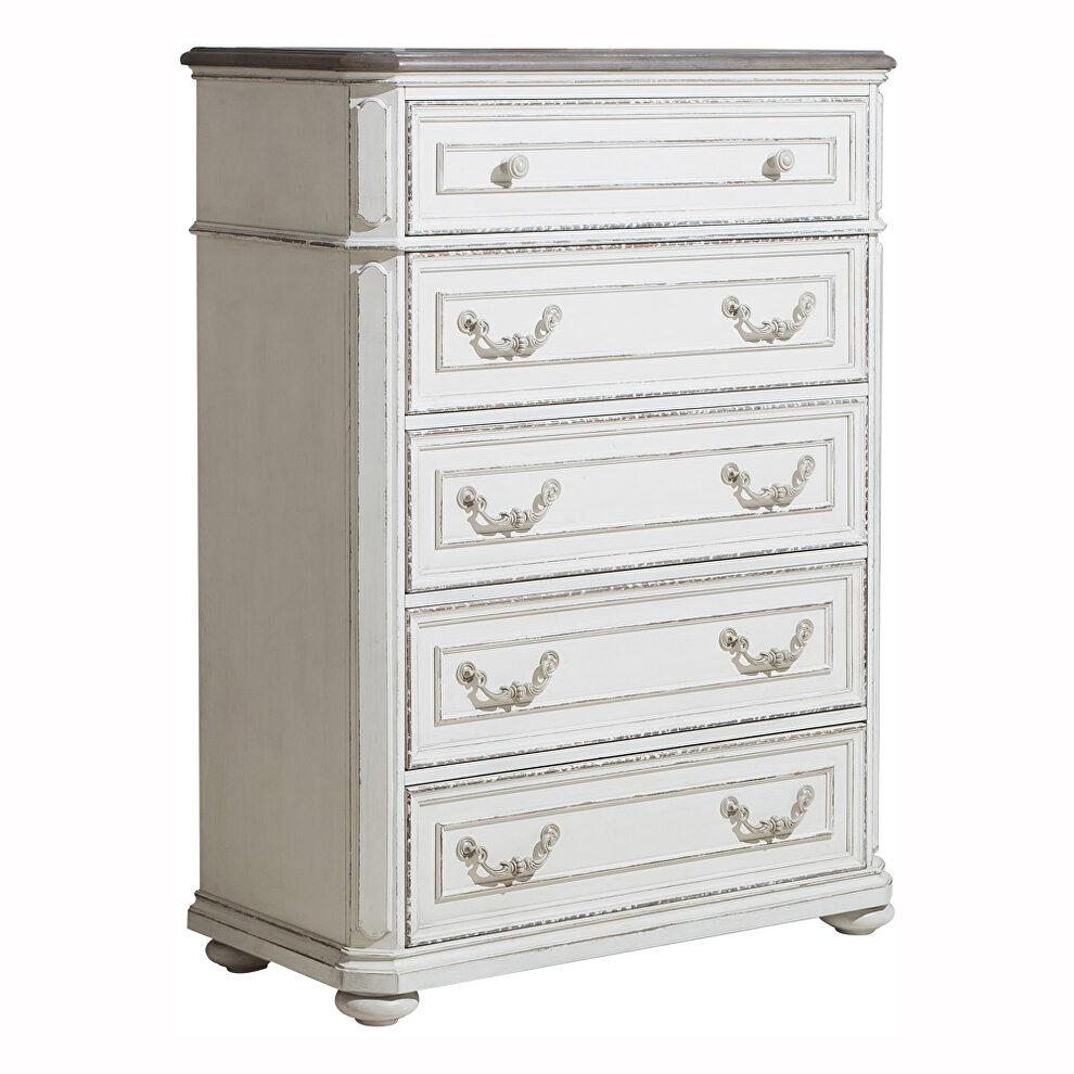 Antique white and oak chest by Homelegance