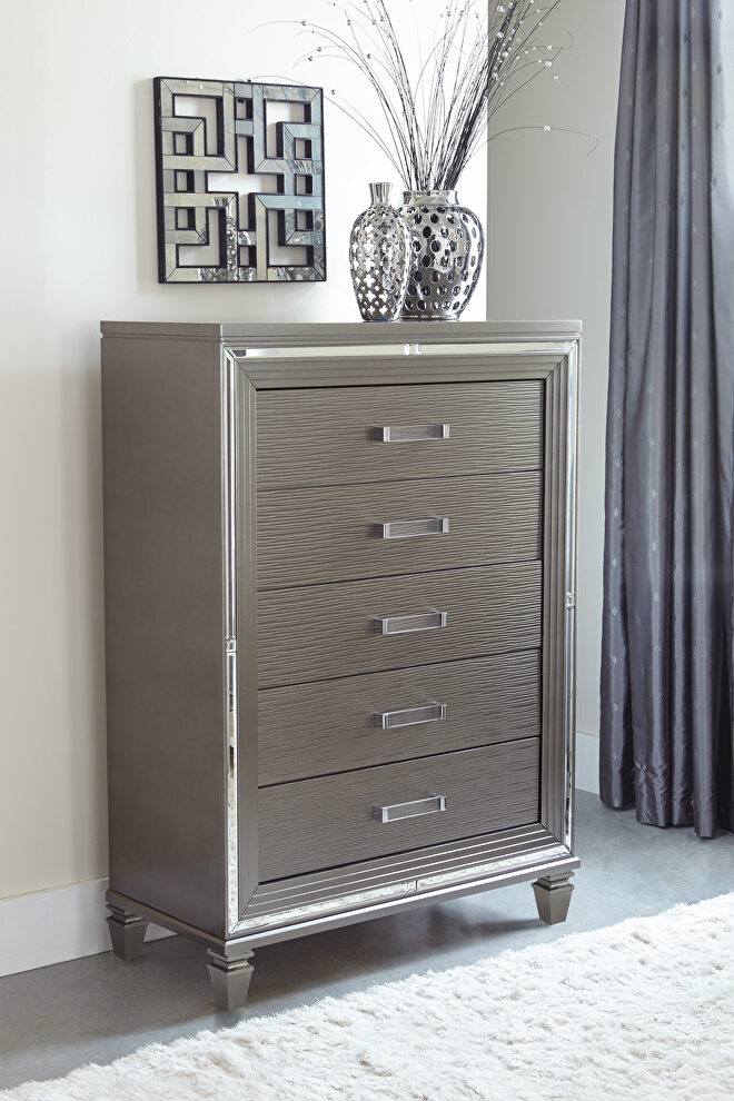 Silver-gray metallic finish chest by Homelegance
