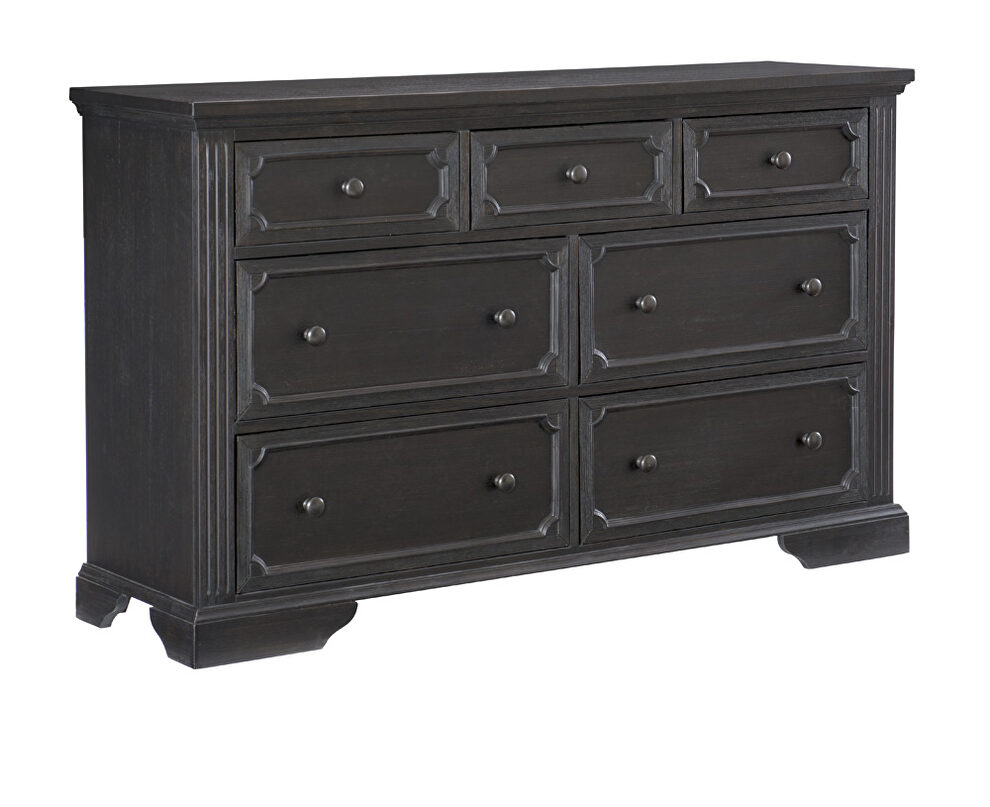 Wire-brushed charcoal finish dresser by Homelegance