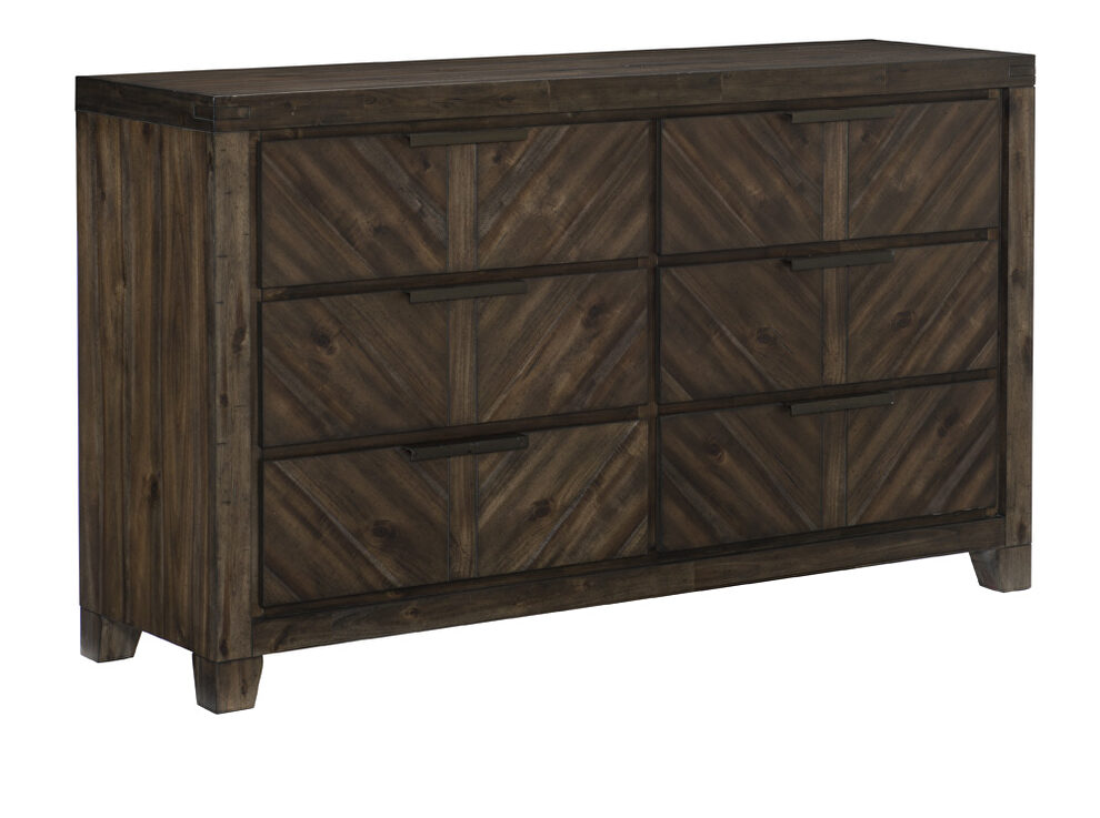 Distressed espresso finish modern-rustic design chest by Homelegance