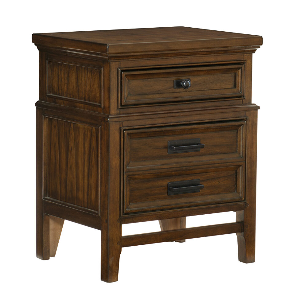 Brown cherry finish classic styling nightstand by Homelegance