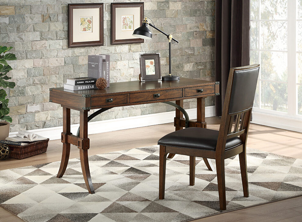 Brown cherry finish writing desk by Homelegance