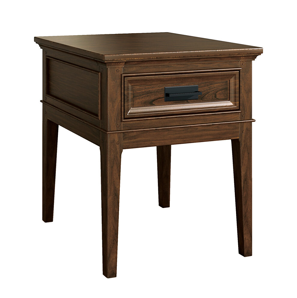 Brown cherry finish end table by Homelegance