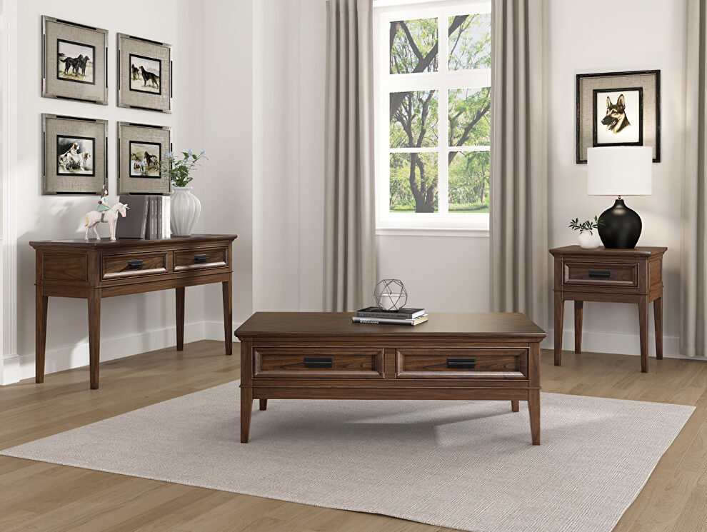 Brown cherry finish coffee table by Homelegance