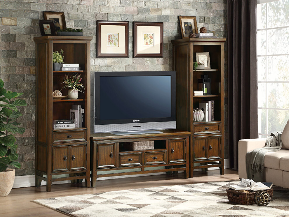 Brown cherry finish TV stand by Homelegance