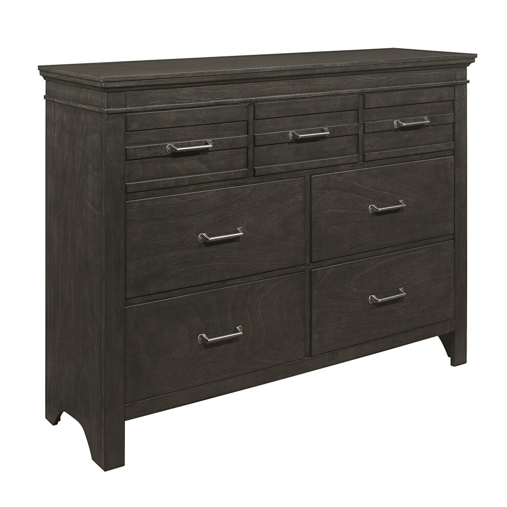 Charcoal gray finish transitional styling dresser by Homelegance