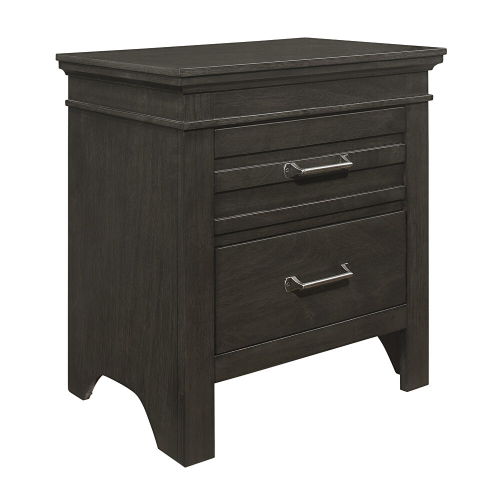 Charcoal gray finish transitional styling nightstand by Homelegance