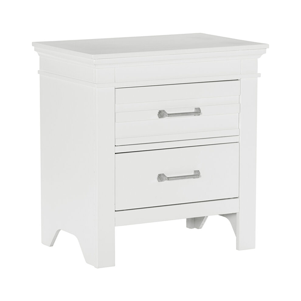 White finish transitional styling nightstand by Homelegance