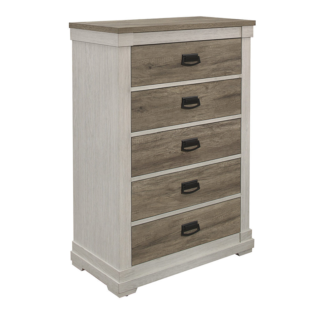 White and weathered gray finish transitional styling chest by Homelegance