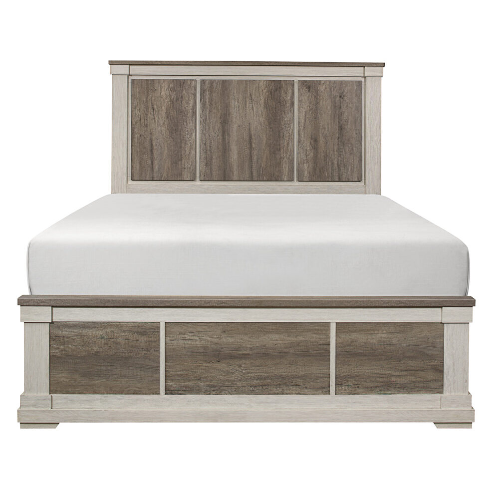 White and weathered gray finish transitional styling full bed by Homelegance