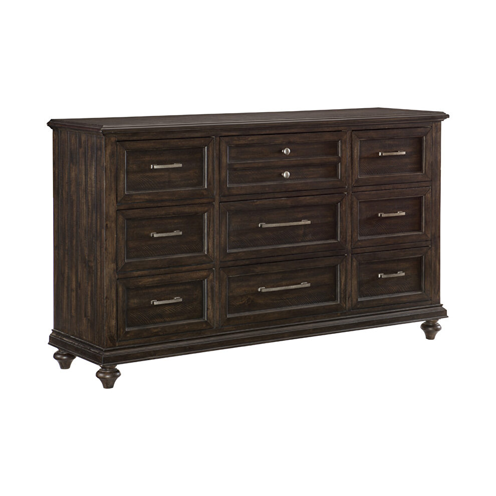 Driftwood charcoal finish solid transitional styling dresser by Homelegance