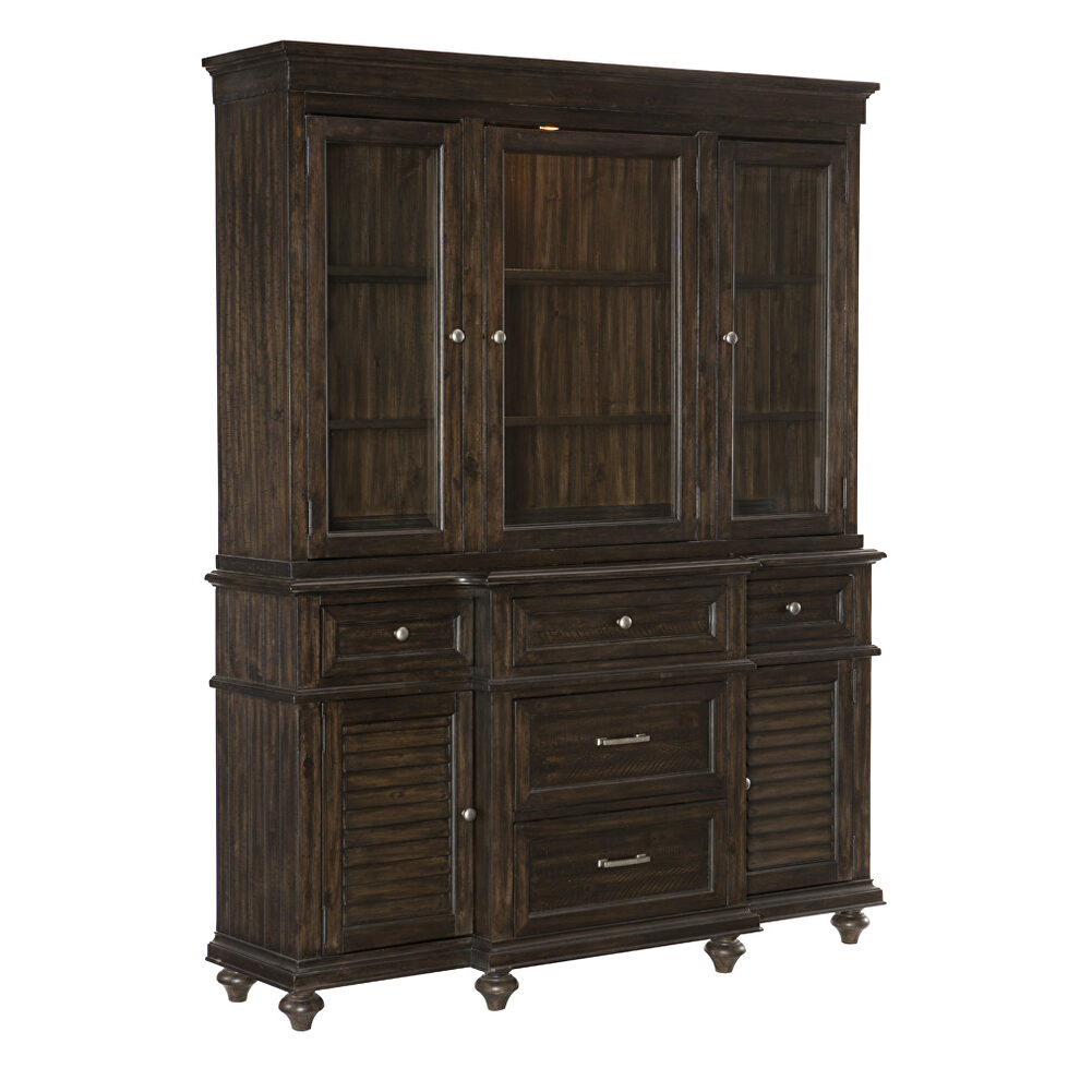 Driftwood charcoal finish buffet & hutch by Homelegance