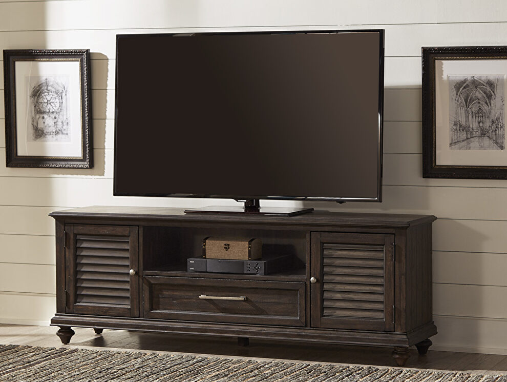 Driftwood charcoal finish TV stand by Homelegance