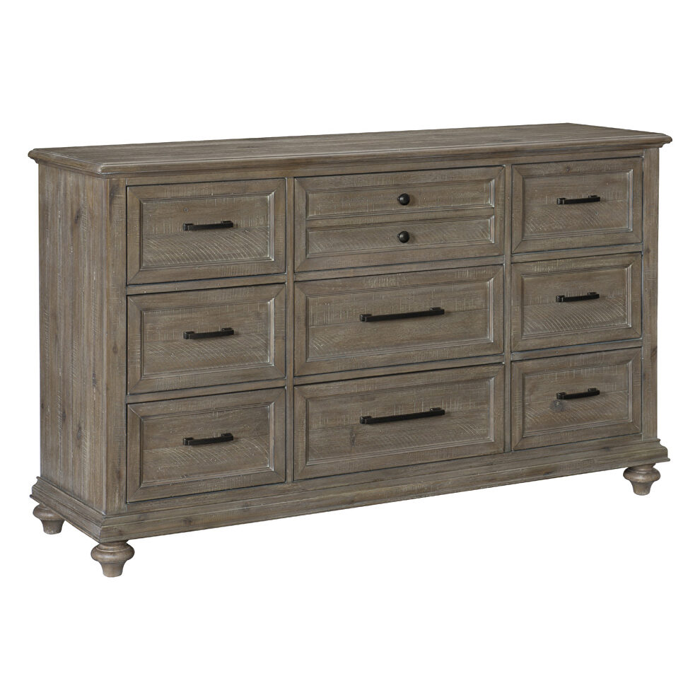 Driftwood light brown finish solid transitional styling dresser by Homelegance