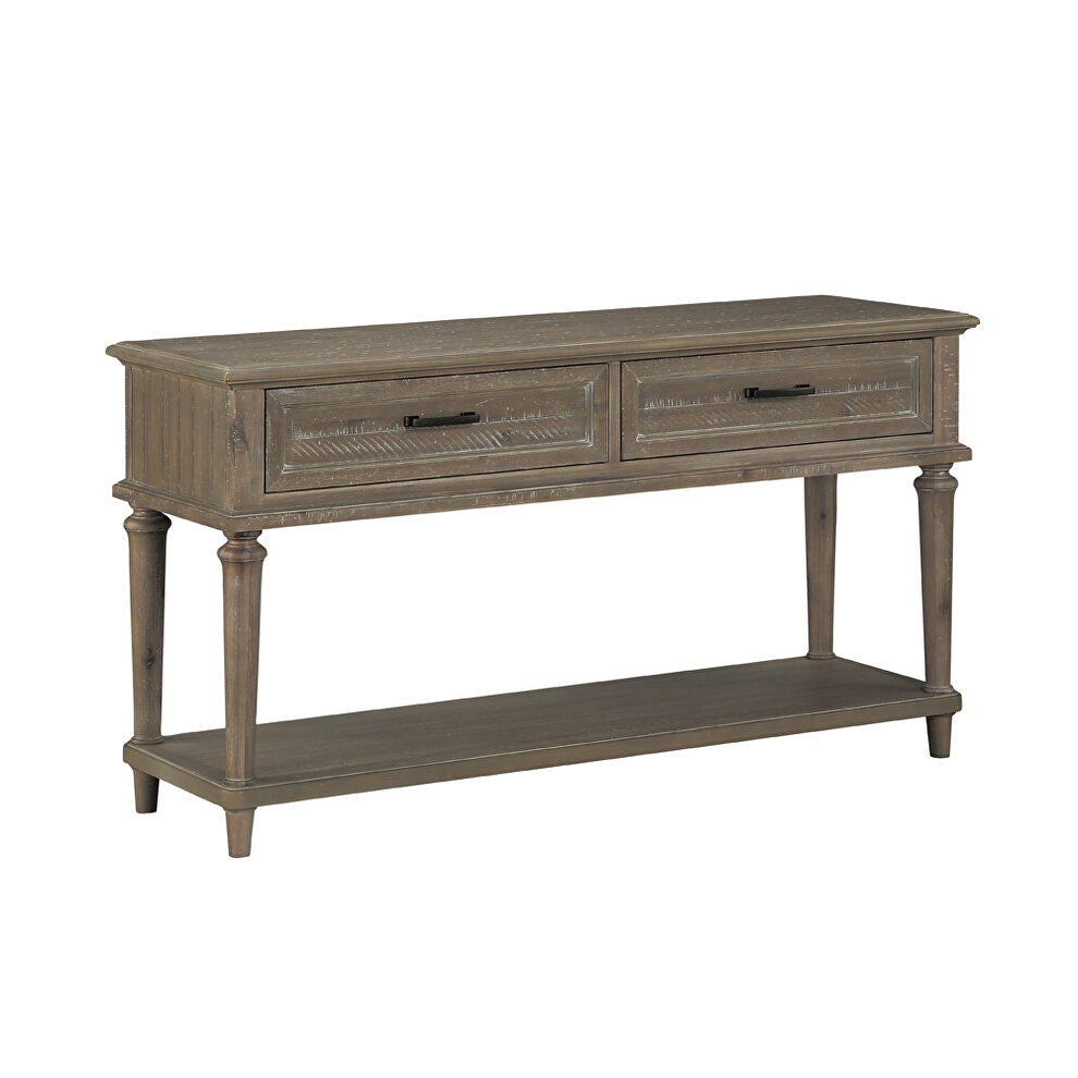 Driftwood light brown finish sofa table by Homelegance