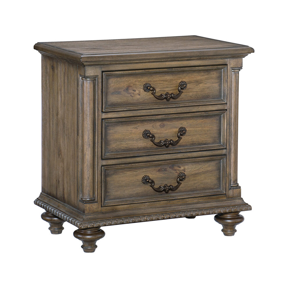 Weathered pecan finish nightstand by Homelegance