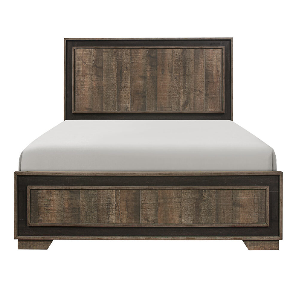 Rustic mahogany and dark ebony finish full bed by Homelegance