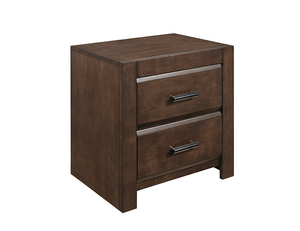 Espresso finish contemporary design nightstand by Homelegance
