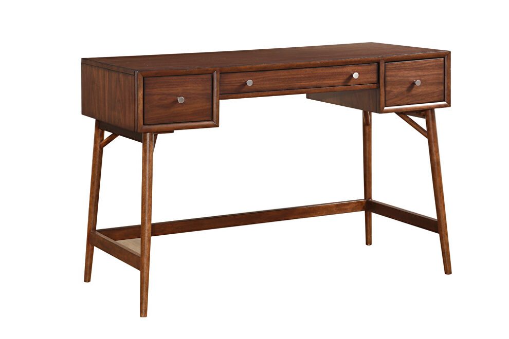 Brown finish retro-modern styling counter height writing desk by Homelegance