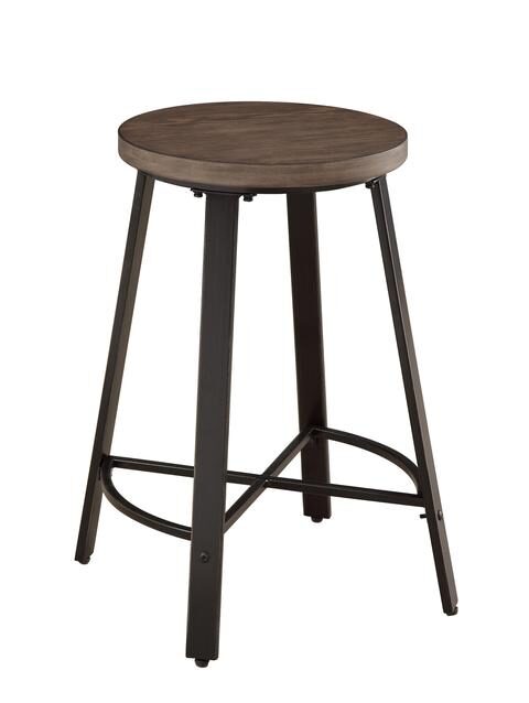 Burnished brown wood finish and gray metal finish counter height stool by Homelegance