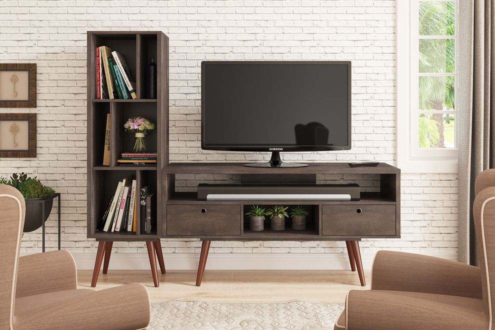 Walnut modern bookcase / display unit by Moe's Home Collection