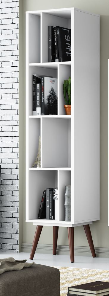 Retro style tall display / bookcase in white by Moe's Home Collection
