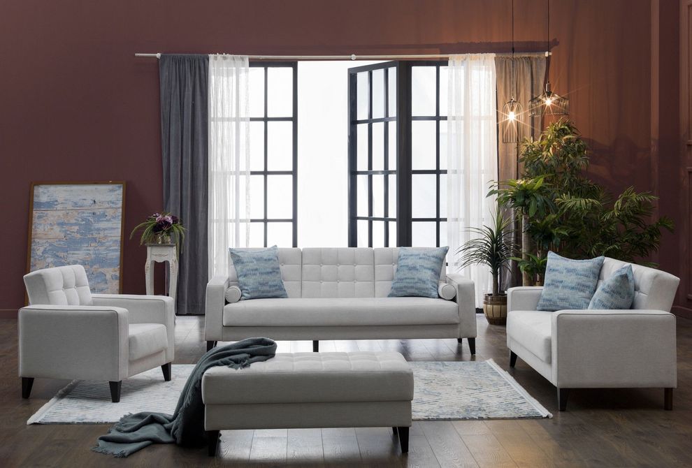 Cream urban modern style storage/sleeper sofa by Istikbal