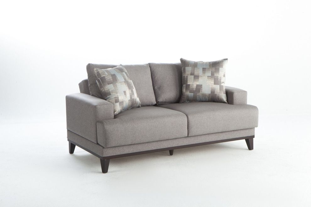 Contemporary light-gray city-style loveseat by Istikbal