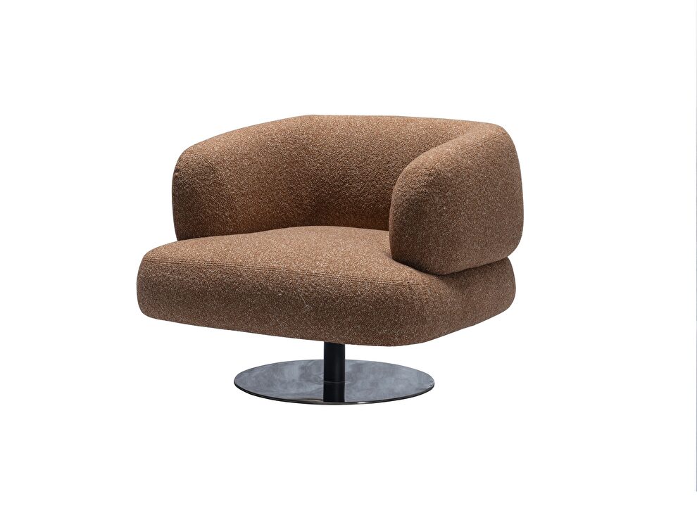 Swivel contemporary fabric low-profile accent chair by J&M