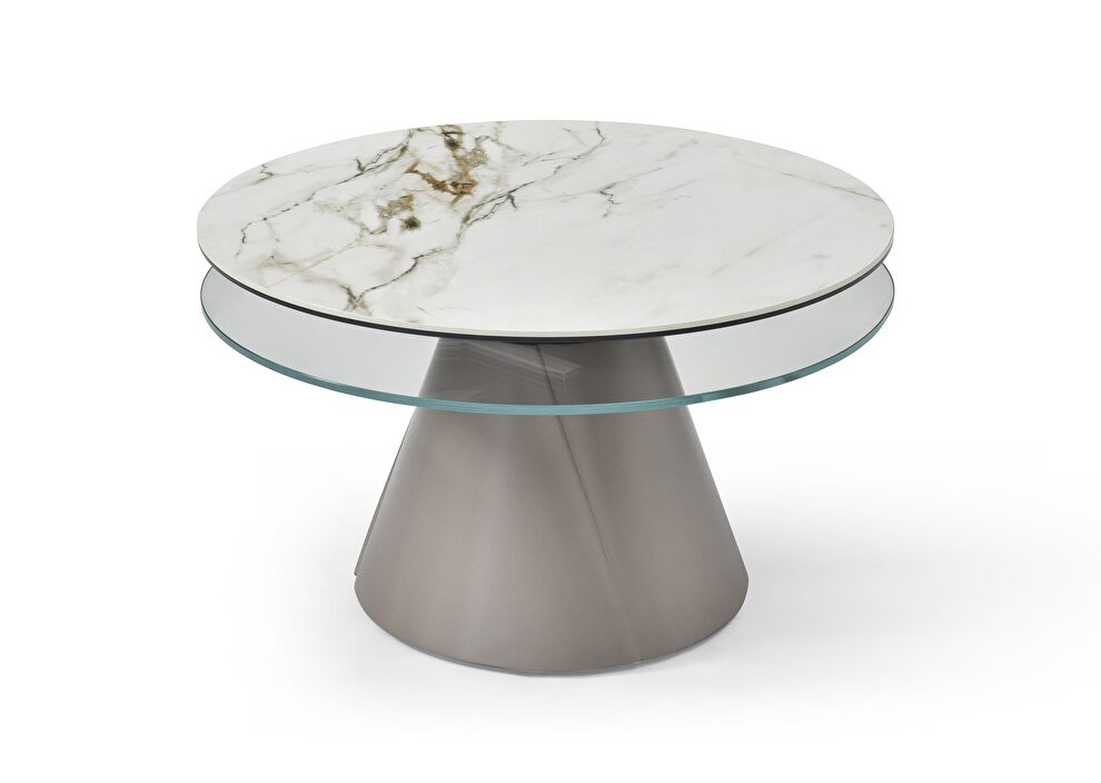 Dual fixed / swivel table top coffee table by J&M