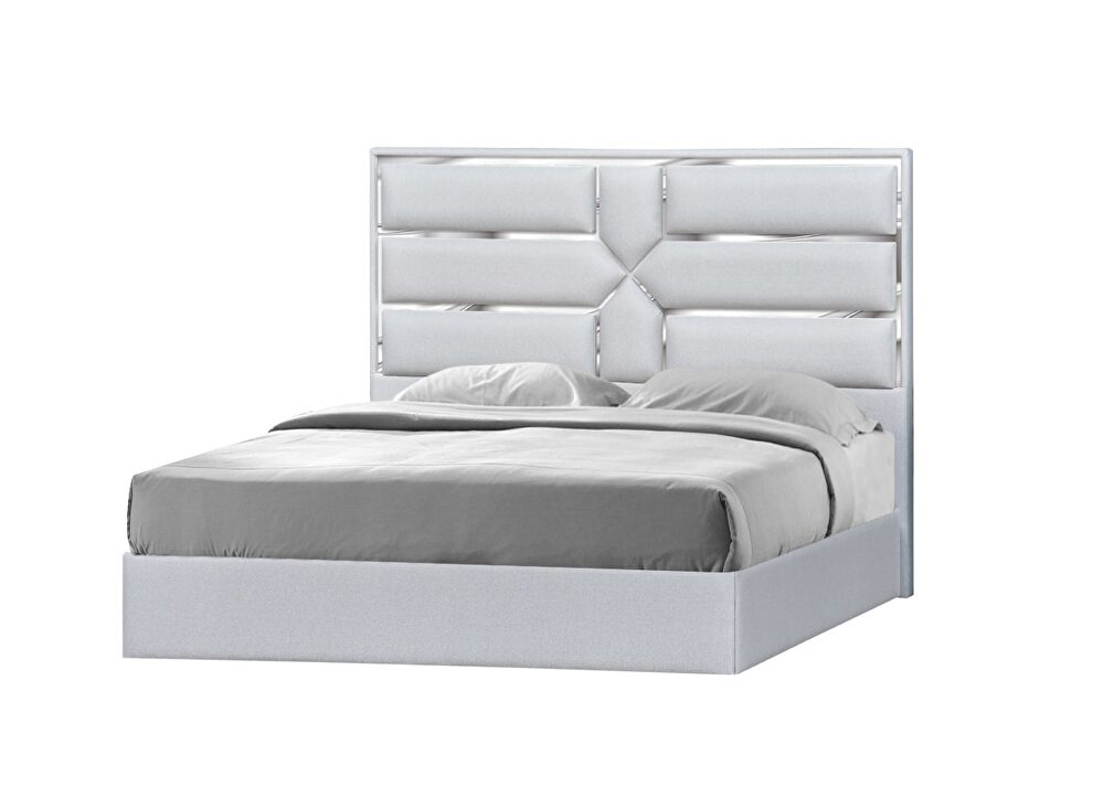 Contemporary silver low-profile bed by J&M