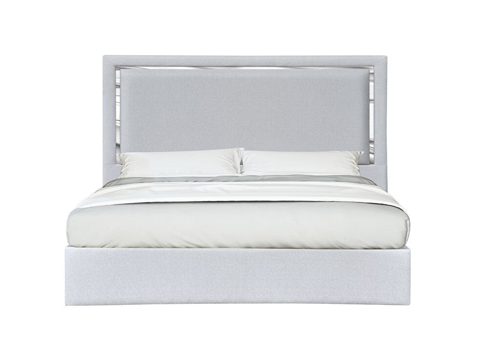 Contemporary silver low-profile king bed by J&M