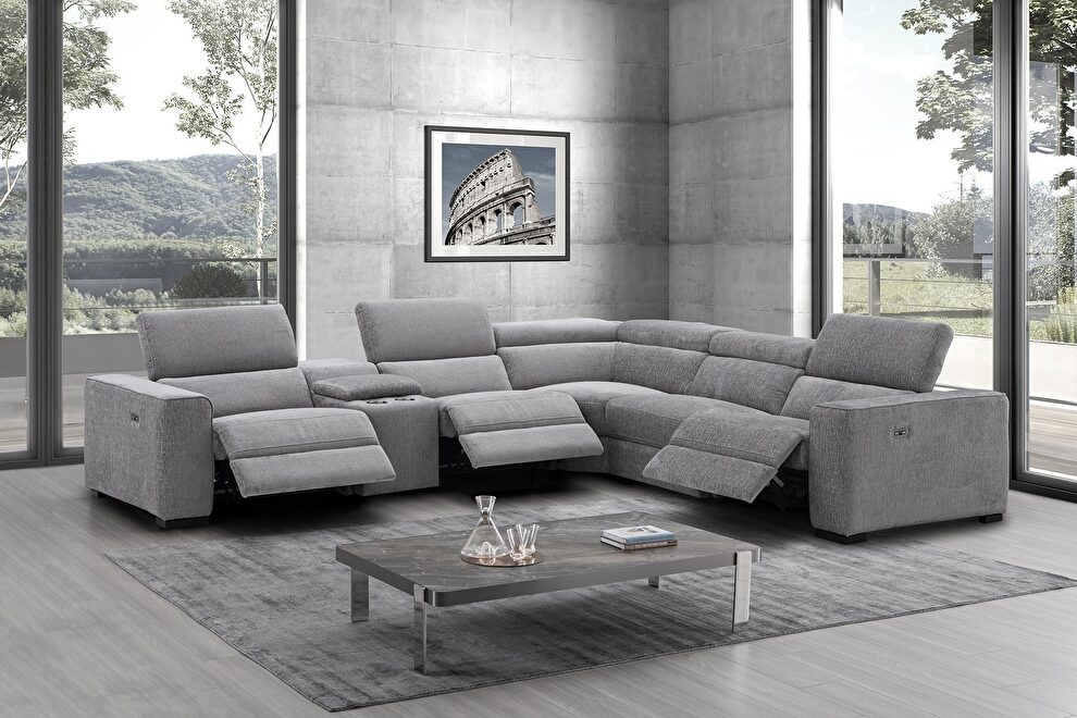 Light gray fabric exclusive motion sectional by J&M