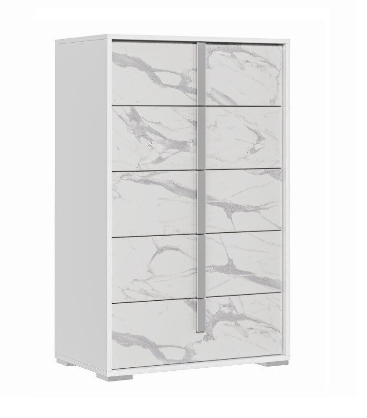 White high-gloss lacquer contemporary chest by J&M