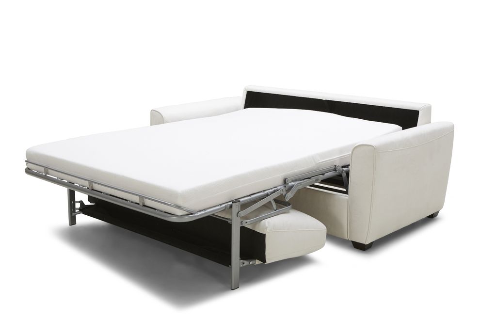 White fabric premium foam mattress sofa bed by J&M
