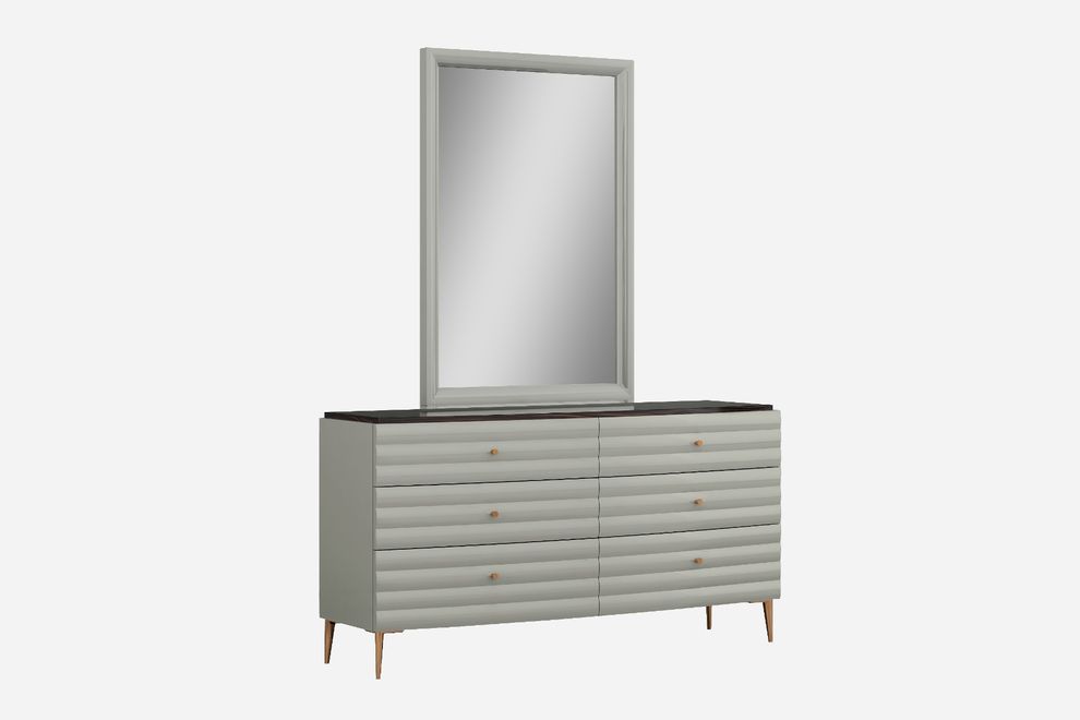 Light gray / ebony glossy dresser by J&M