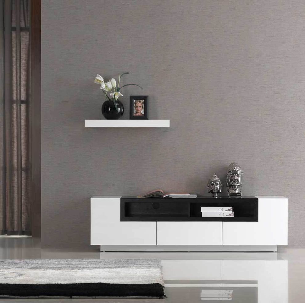White/oak high-gloss contemporary TV Stand by J&M