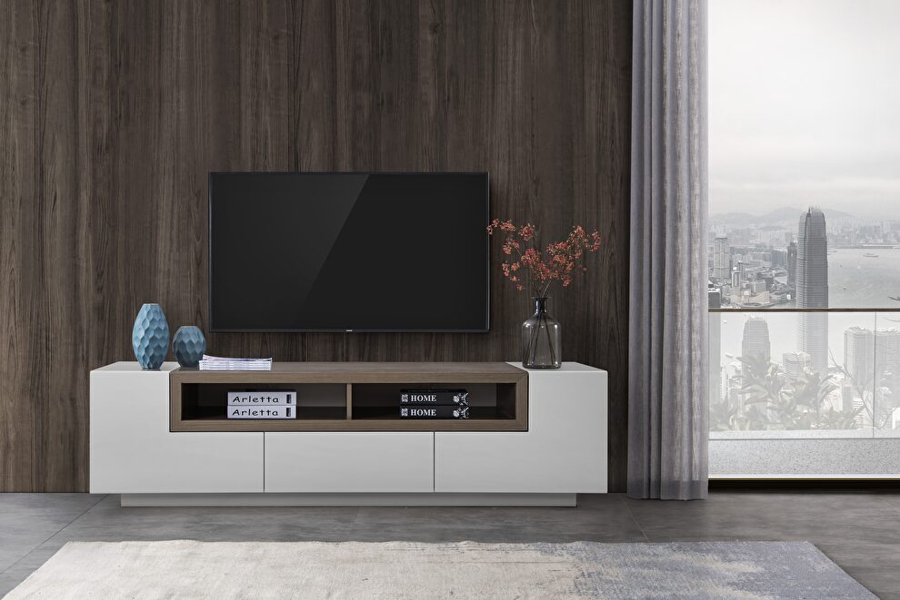 White/gray high-gloss contemporary tv stand by J&M