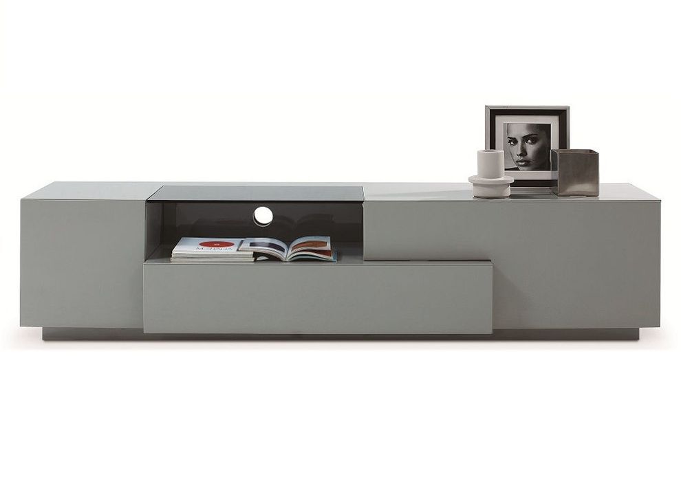Modern gray lacquered tv stand by J&M